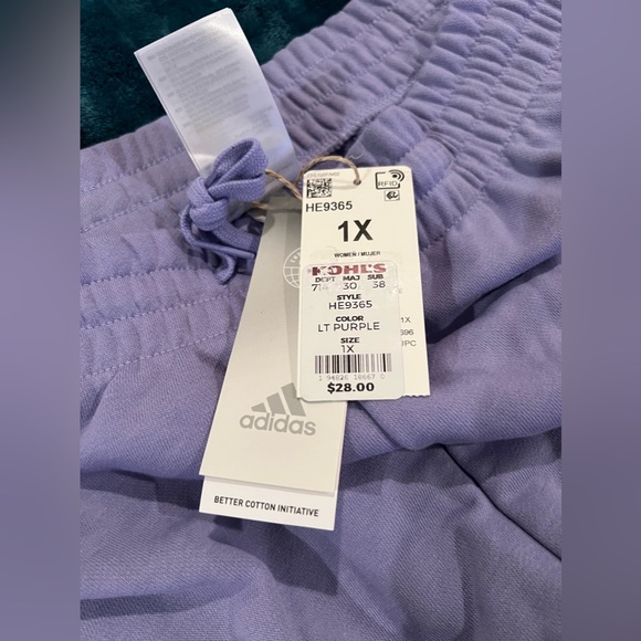 Women's adidas Linear French Terry Shorts, Size 1x - Picture 4 of 6